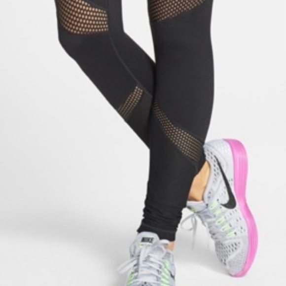 LAST CHANCE! Black Lululemon Leggings with Mesh Cut Outs - Picture 2 of 3